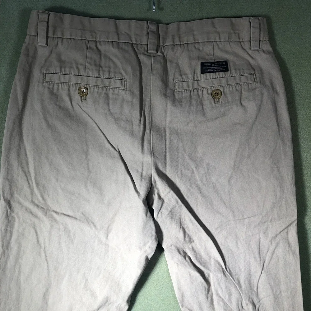 Banana Republic Aiden Chino Men 31x32 British Khaki Slim Fit Cotton Pants 934457
